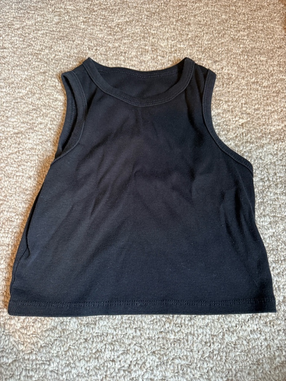 Amazon Essentials Black Ribbed Sleeveless Tank Top